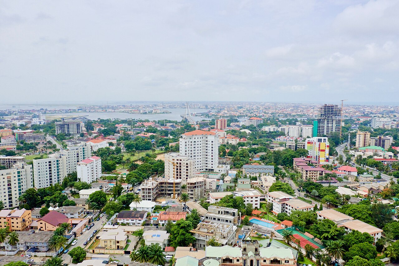 Aerial view of a residential estate area in Ikoyi, Lagos